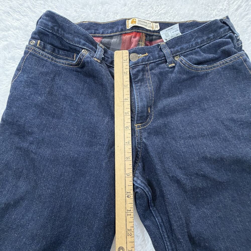 Carhartt Women's Flannel Lined Jeans Sz 10S Short Original Fit Straight Leg - Picture 5 of 12